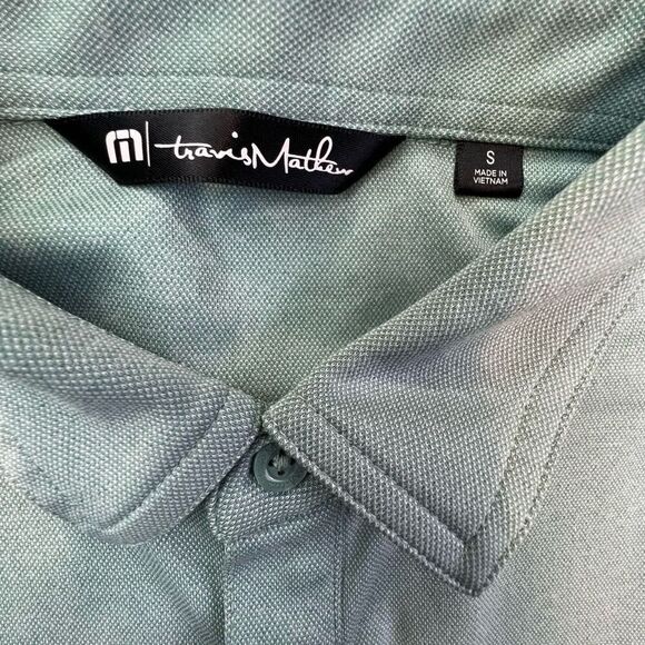 Travis Matthew Men's Striped Short Sleeve Golf Polo Shirt Mint Green Small - Picture 8 of 11